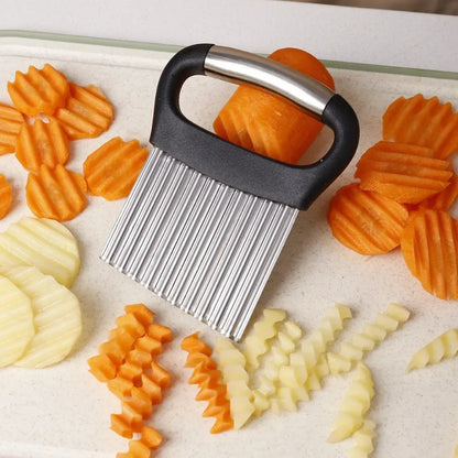 Wave Crinkle Potato Cutter Stainless Steel Kitchen Tool