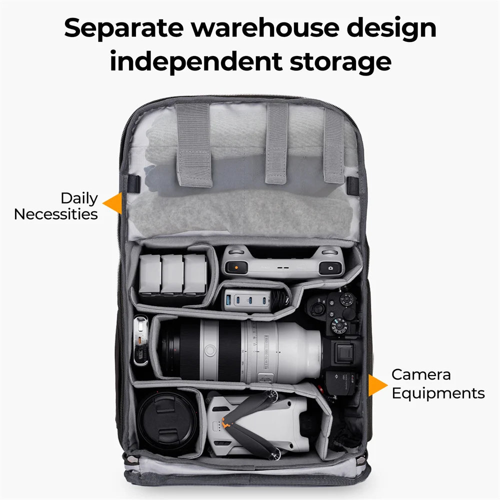 K&F CONCEPT Photography Professional Camera Backpack Outdoor Travel Bag Can Carry Tripod Ergonomic Design For Sony Canon Nikon