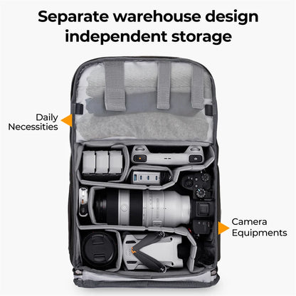 K&F CONCEPT Photography Professional Camera Backpack Outdoor Travel Bag Can Carry Tripod Ergonomic Design For Sony Canon Nikon