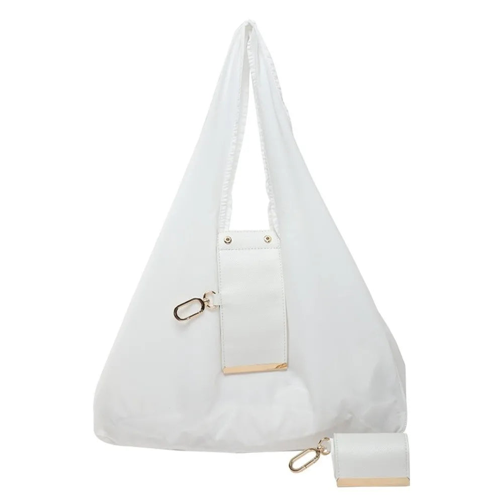Reusable Mini Keychain Tote Bag Large Capacity Lightweight Foldable Shopping Bag Key Ring Eco-Friendly Expandable Reusable Bag