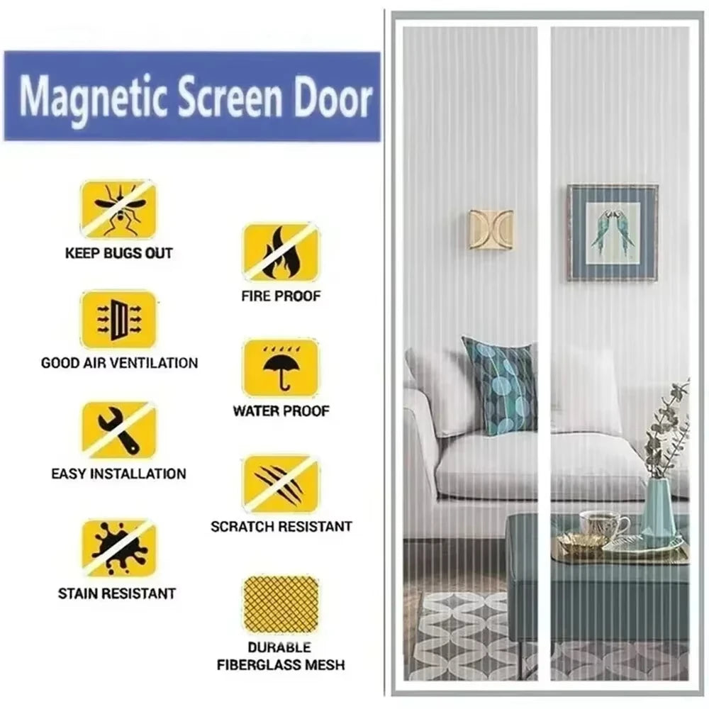 Anti Mosquito Fly Curtains For Doors Screen Magnetic Mosquito Net Door Window Automatic Closing Mesh For Kitchen Living Room