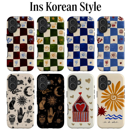 Luxury Clmj Summer Beach Phone Case for iPhone 17 17e 16e 16 15 14 13 12 11 X XS XR Air Pro Max Plus Double-layer Back Cover