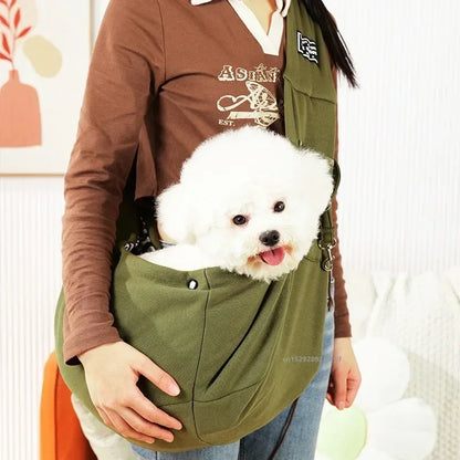 Comfortable Pet Crossbody Shoulder Bag Outdoor Travel Portable Cat Puppy Sling Carrier Bag Dog Carrying Supplies - Urbizia