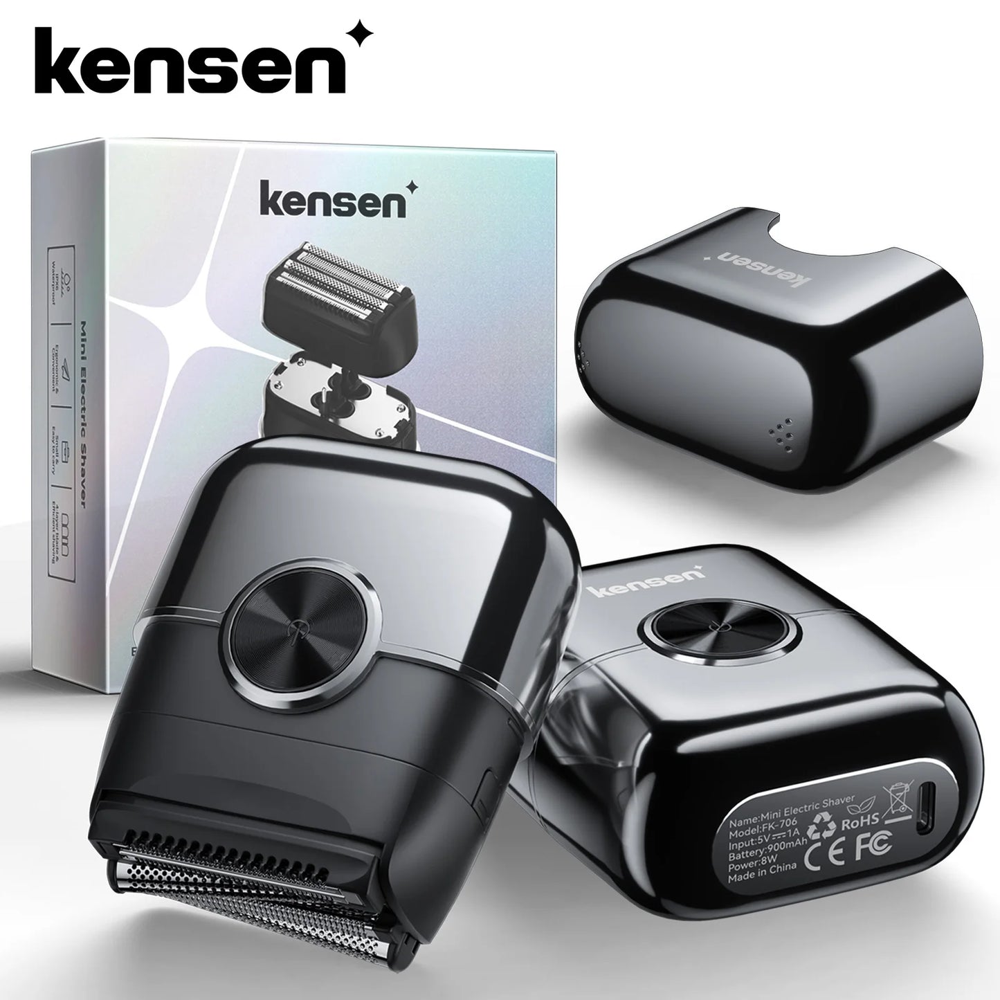 KENSEN S26 Electric Shaver for Men 4D Floating Blades Foil Shavers Waterproof 8000RPM Beard Trimmer Portable Mini Electric Razor