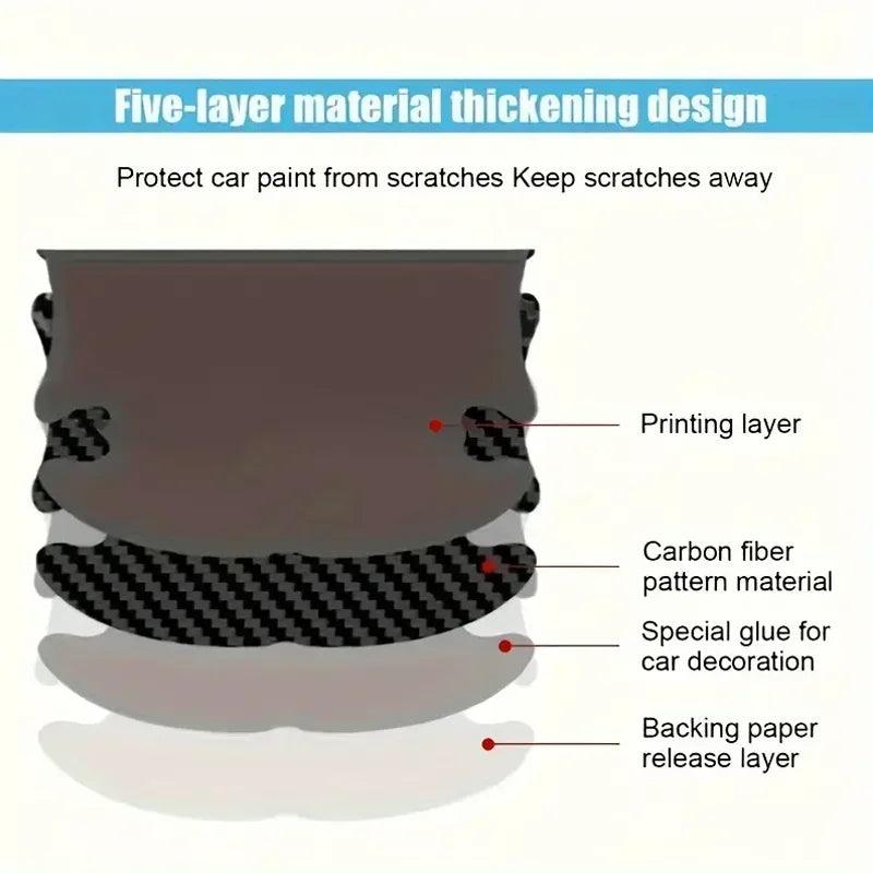 8Pcs Car Door Bowl Anti-scratch Sticker Clear Door Bowl Handle Protection Sticker Paint Surface Film Car Accessories