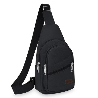 Men'S Chest Bag Retro Canvas Waterproof Shoulder Bag Large Capacity Multi Pocket Crossbody Bag Outdoor Sports Travel Chest Pack