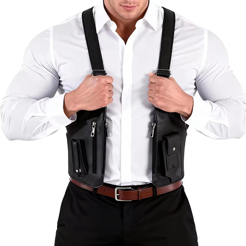 Men'S Retro Strap Underarm Bag Multifunctional Outdoor Backpack Cycling Hiking Phone Bag Holiday Gift for Boyfriend Father