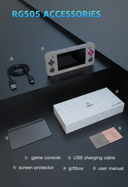 Anbernic RG505 New Handheld Game Console Android 12 System Unisoc Tiger T618 4.95-INCH OLED With Hall Joyctick OTA Update