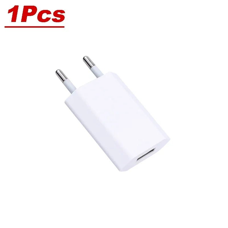 5V/1A USB Home Travel Charger 1-5Pcs EU Plug Power Wall Adapter Mobile Phone Charger Power Adapter For iPhone Samsung Xiaomi 15