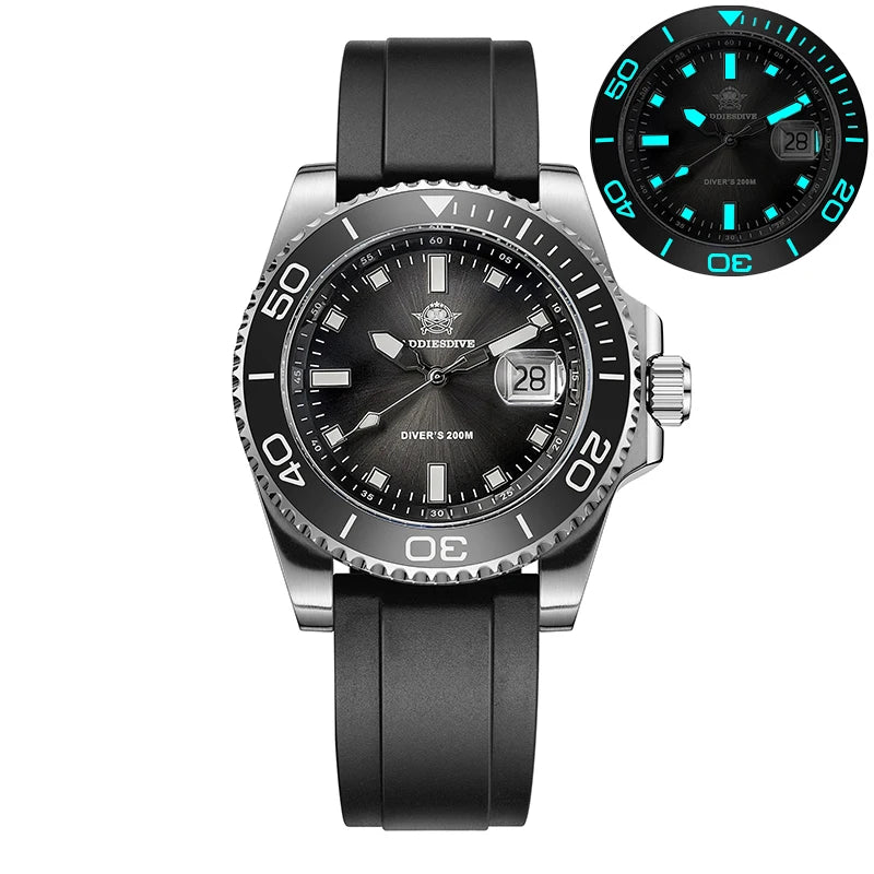 ADDIESDIVE Top Brand NEW Diver Watch For Men Waterproof Luminous Quartz Wristwatch Green/Red/Orange Dial Stainless Steel Watches