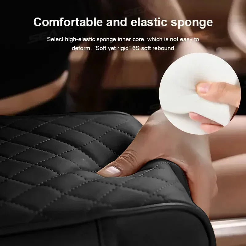 Auto Center Console Armrest Cushion With 2 Cup Holder Armrest Heightening Pad Auto Amrest Pillow Cover Pad for All Seasons - Urbizia
