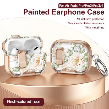 Funda For AirPods Pro 2 3 4 Case With Phone Holder Headphone Cover For AirPods 4 Pro3 Cases Security Lock Earphone Coque Sleeve