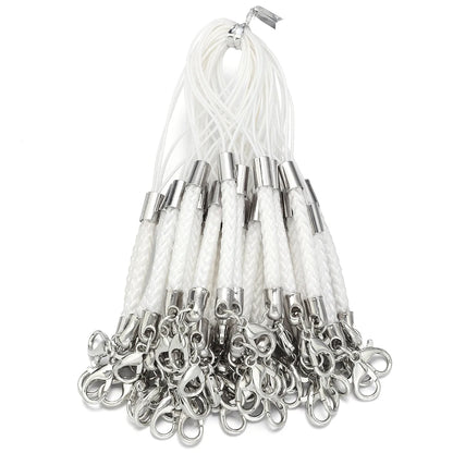 10/20pcs Keychain Rope with Lobster Clasp Jump Rings Lanyard Lariat Strap Cord For DIY Phone Case Decoration Making Supplies