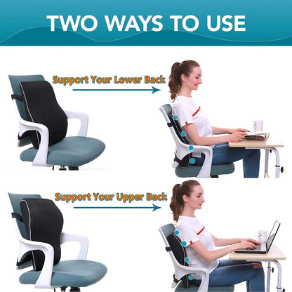 Car Seat Office Chair Back Lumbar Support Car Waist Rest Rebound Memory Foam Cushion Pad Back Lumbar Cushion for Car Driver