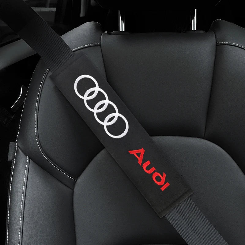 2PCS Car Seatbelt Shoulder Pad Driving Seat Belt Vehicle Pad Cover For Audi s line A4 b6 b8 b7 b9 b5 A6 A3 A8 Q3 Q5 Q7 Q8