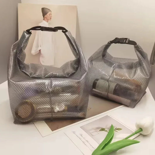 1PC/2PCS Travel Makeup Storage Bag - Large Capacity, Waterproof, Hand-Held, Suitable For Outdoor Swimming And Carrying.