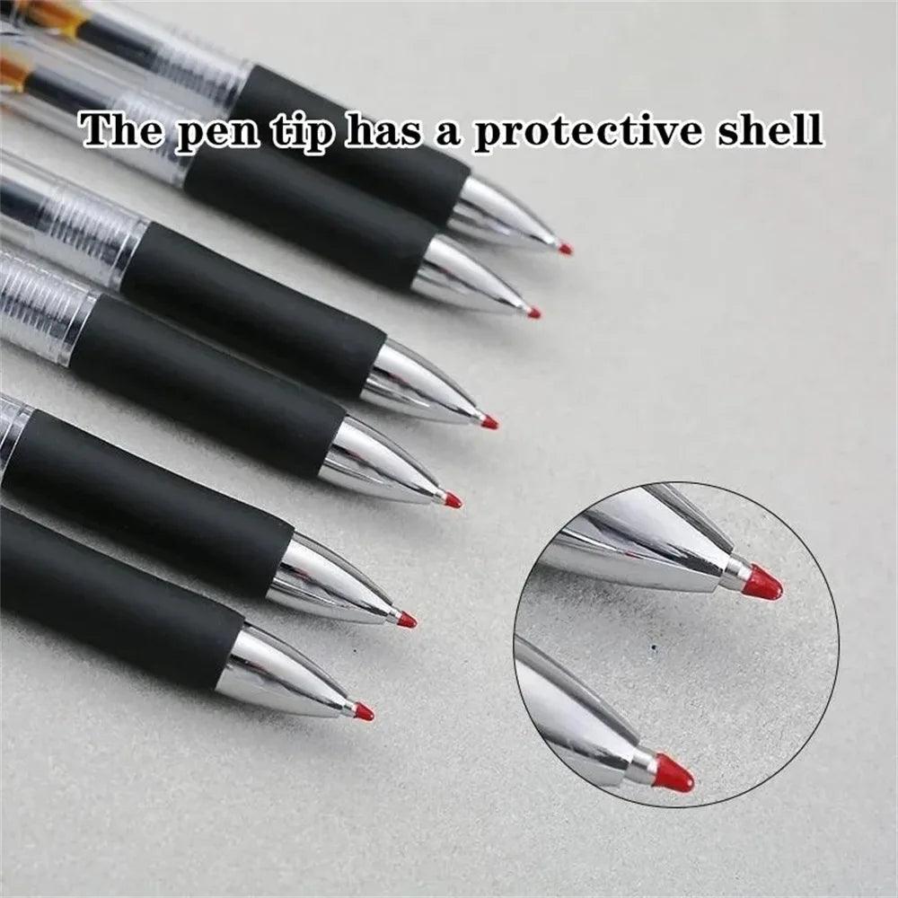23/33Pcs Retractable Ballpoint Pen Large Capacity 0.5mm Ballpoint Pen Black/Red/Blue Replaceable Refill School Supplies