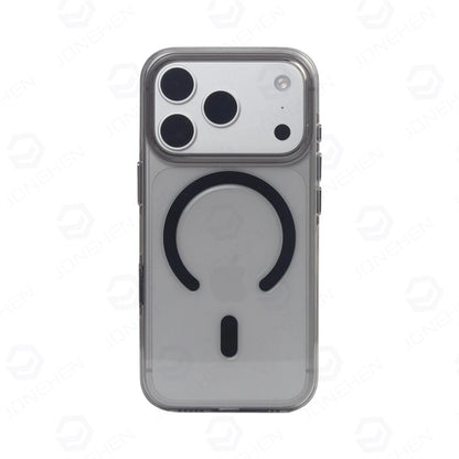 Plum Color Crystal Transparent Magnetic Case For iPhone 16 17 18 Pro Max Shockproof Smooth Clear Camera Button Cover For Magsafe