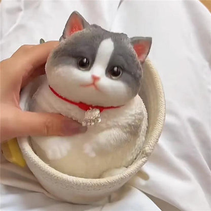 Cute Kawaii Cat Squishy Soft Silicone Stress Relief Squeeze Toy Anxiety Relief Desk Buddy Gift for Kids Adults Desk Decor Gift