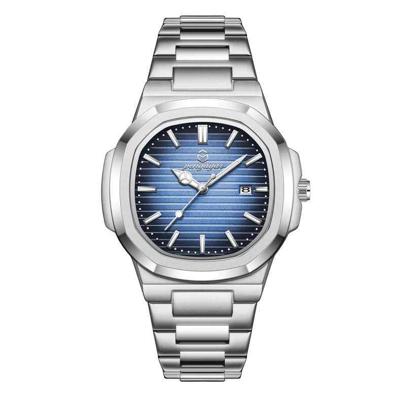 2026 New Luxury Military Man Watch Square Waterproof Luminous Date Week Men Watch Stainless Steel Quartz Men's Watches Reloj+box