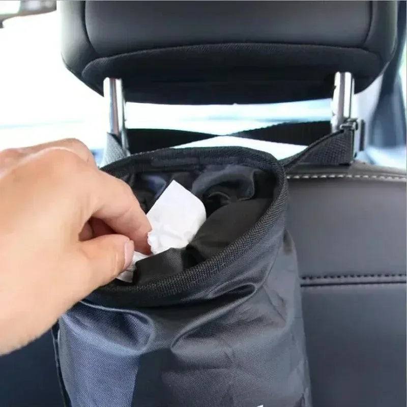 Universal Car Garbage Bag Back Seat Headrest Litter Trash Garbage Can - Urbizia