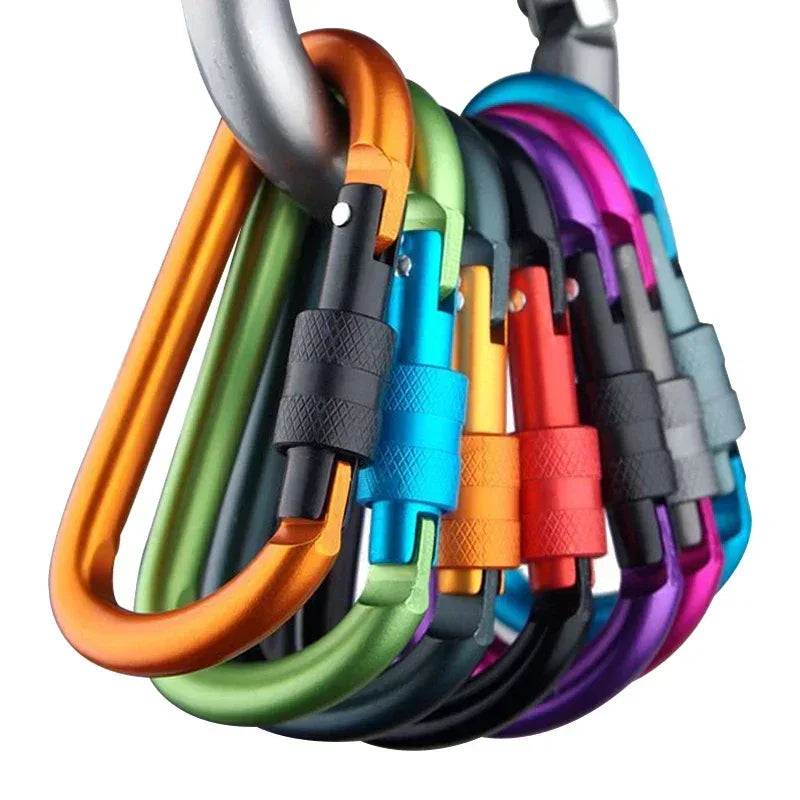 Aluminum Screw Gate Carabiner Clips Set for Outdoor Gear - Urbizia