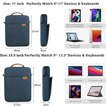 Waterproof Tablet Sleeve Bag for iPad 9–13 Inch