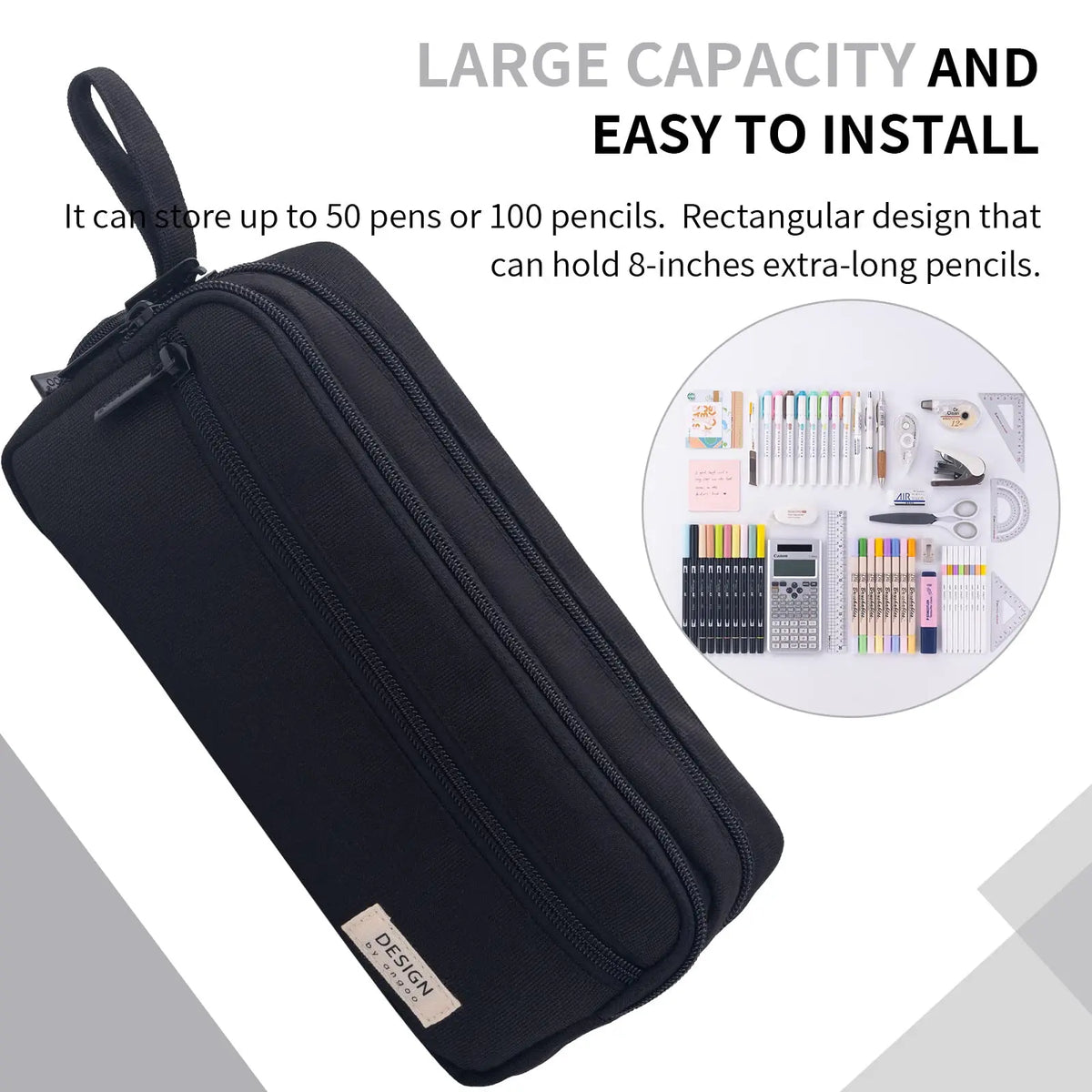 Large Capacity Multi-Functional Pencil Case Three-Layer Stationery Box for Elementary School Students Storage Bag Cross-Border