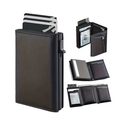 Slim RFID Pop-Up Metal Wallet for Men