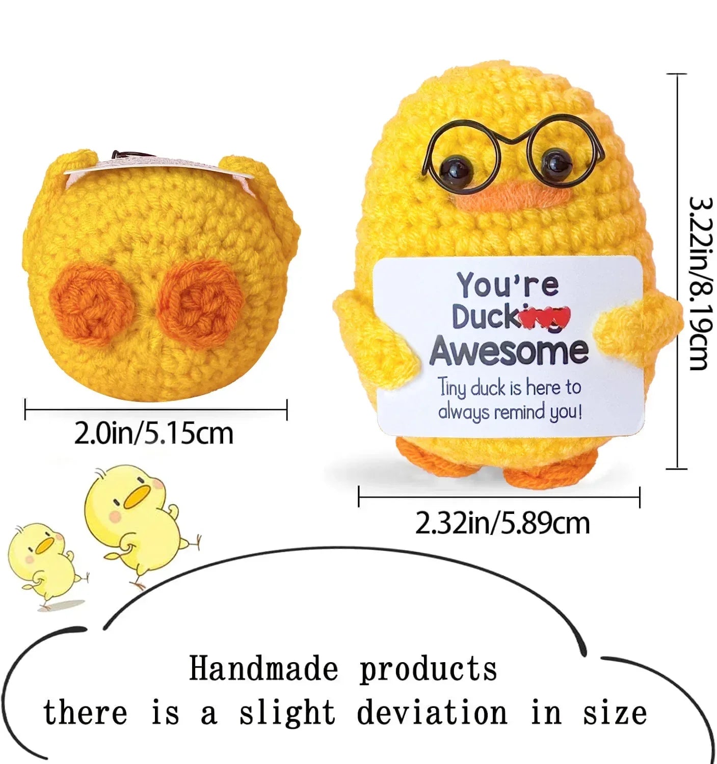 Positive Energy Crochet Doll Pocket Hug Handmade Knitted Plush Potato Plant Avocado Bee Turtle Duck Funny Emotional Support Gift - Urbizia