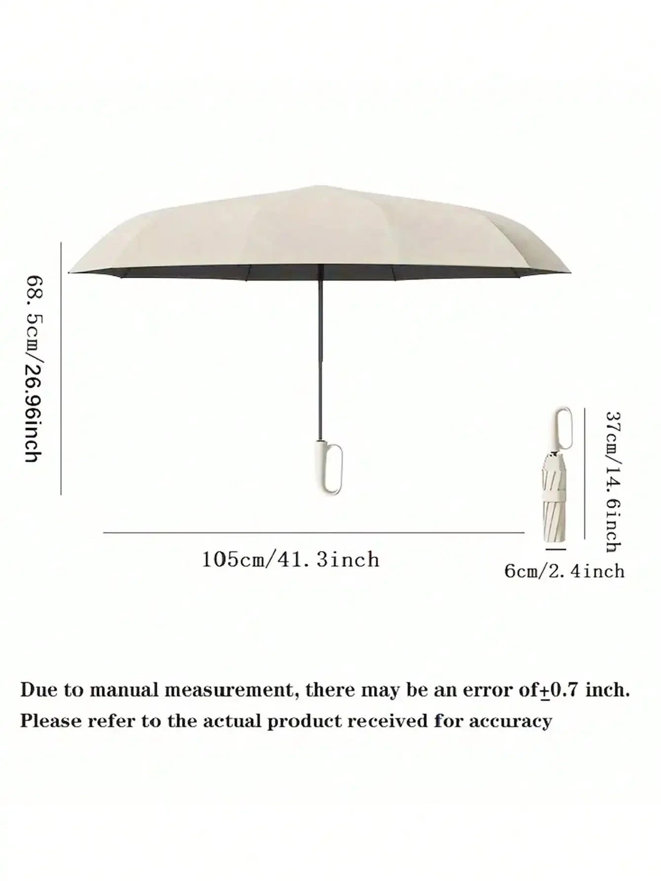 1PC 10 Bone Automatic Buckle Oversized Fully Automatic Umbrella, Thickened And Reinforced Men's/Women's Foldable Sun Protection
