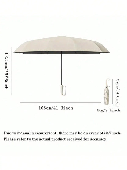 1PC 10 Bone Automatic Buckle Oversized Fully Automatic Umbrella, Thickened And Reinforced Men's/Women's Foldable Sun Protection
