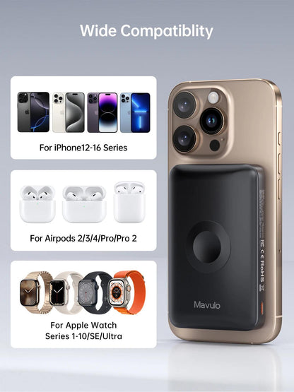 for Magsafe Battery Pack Portable Charger for Apple Watch Ultra/9/8/7/6/5 Wireless Power Bank For iPhone 15/14/13/12 Series