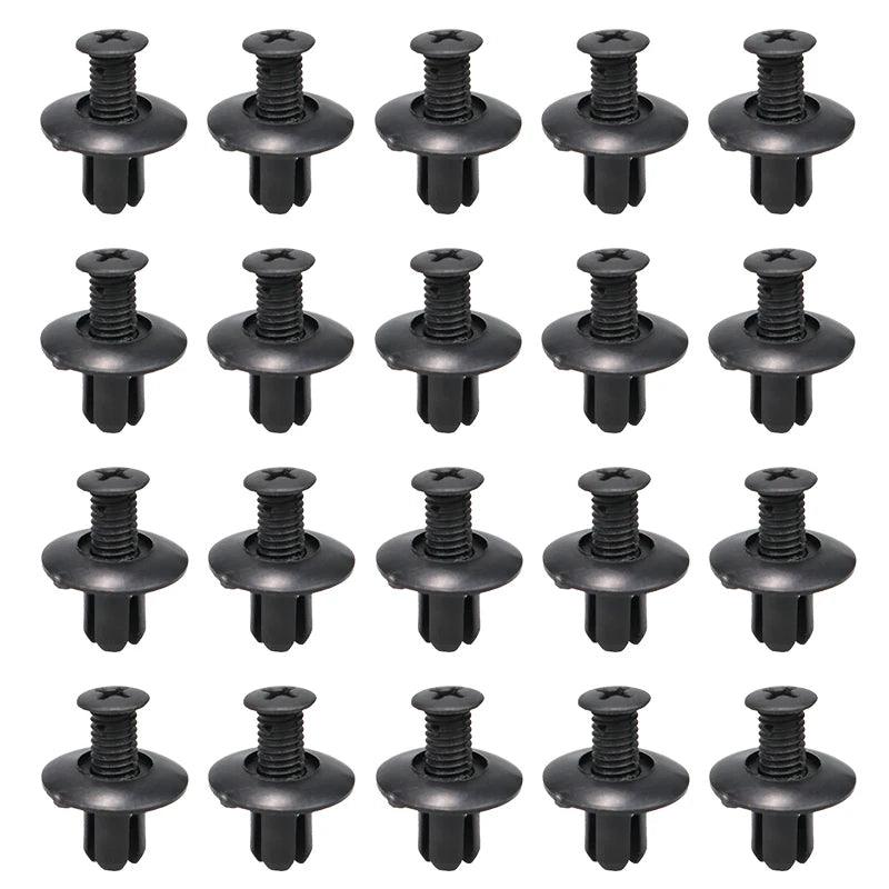8mm Black Plastic Rivets for Car Bumper and Fender – 10 to 50 Pcs