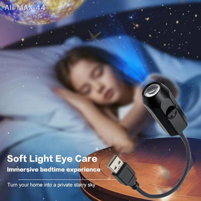 USB Moon Earth 360 Degree Projection Lamp Starry Sky Night Light Remote Control for Kids Bedroom Birthday Gift Home Ambiance