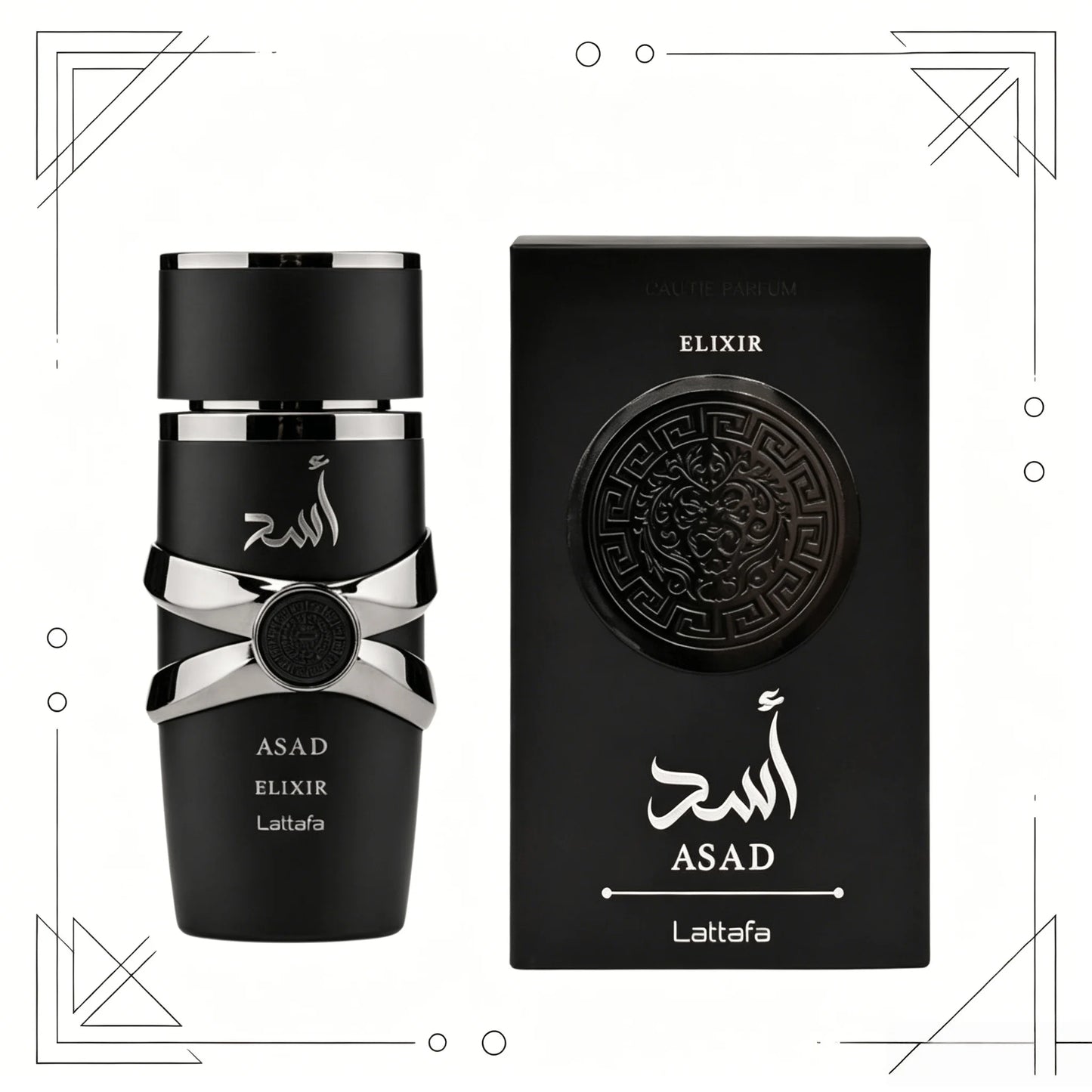 YARA LATTAFA Asad Elixir Eau De Parfum 100ML With Original Gift Box Long Lasting Intense Woody Oriental Fragrance Men Perfume Matte Black Silver Luxury Embossed Bottle Masculine Scent Business Holiday Gift for Him