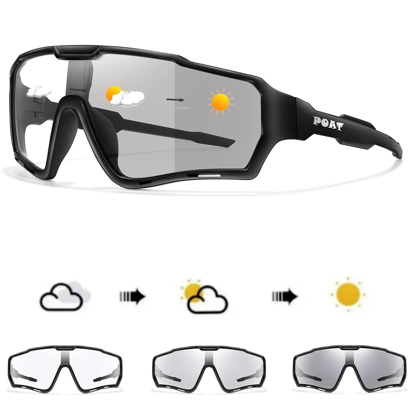 POAT Photochromic UV400 MTB Cycling Sunglasses
