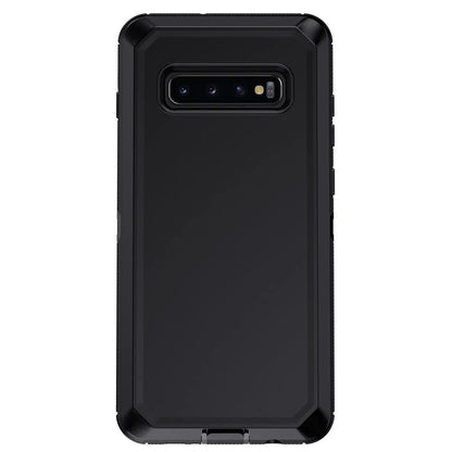 Black For Samsung Galaxy S10+ Plus S10 S10E Case Heavy Duty Shockproof Hard Protective Rugged Hybrid 3in1 Layers Phone Cover
