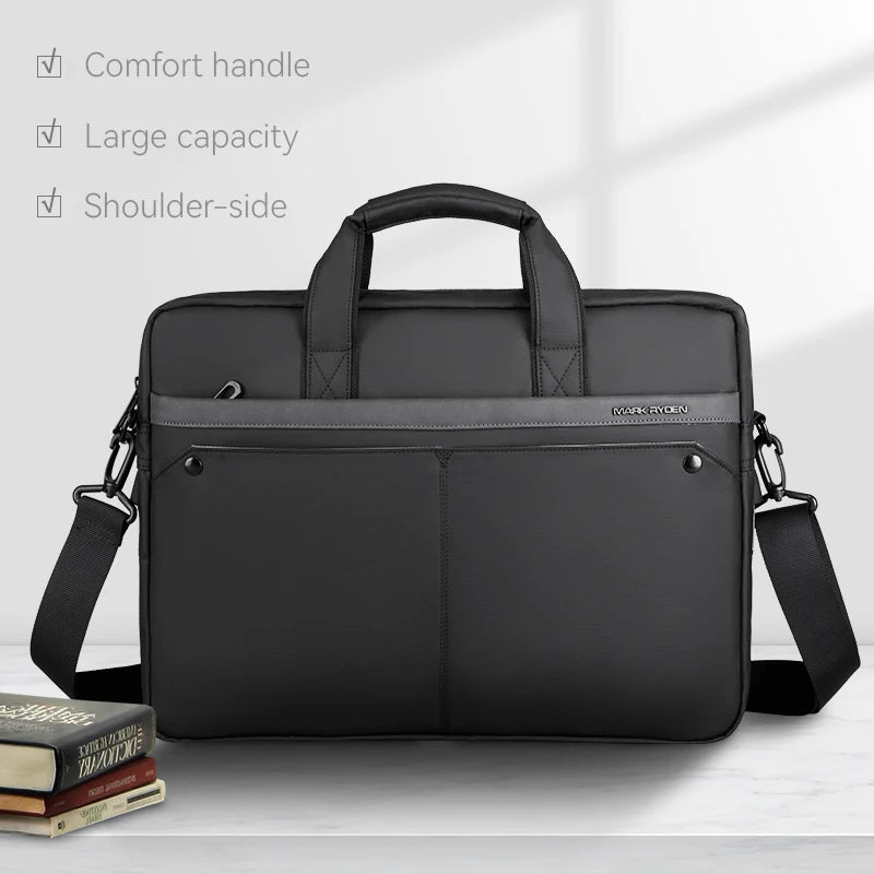 MARK RYDEN Multi-purpose Laptop Briefcase Water Repellent Commuter Bag with Trolley Sleeve