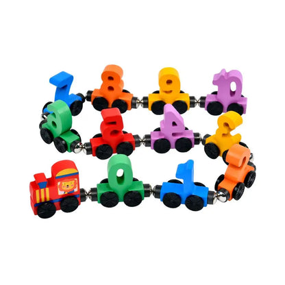 Colorful Building Blocks Number Digital Magnetic Wooden Train Toys Educational Hand-eye Coordination Magnetic Digital Train