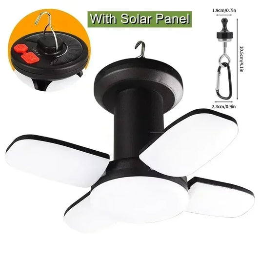 Rechargeable LED Camping Lantern With Foldable Floodlight Tent Light - Urbizia