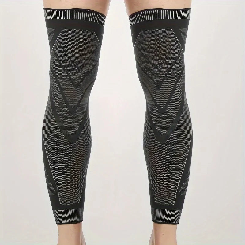 1Pcs Compression Leg & Knee Braces with Non-Slip, Extended Full-Length Knee Sleeves for Running, Basketball, Cycling