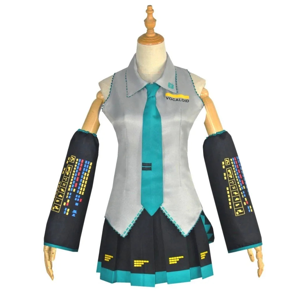 Hatsune Miku Anime Cosplay Costume – JK Skirt Uniform with Wig & Accessories for Halloween