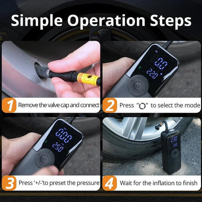 CARSUN Rechargeable Air Pump Tire Inflator Portable Compressor Digital Cordless Car Tyre Inflator For Motocycle Bicycle Balls