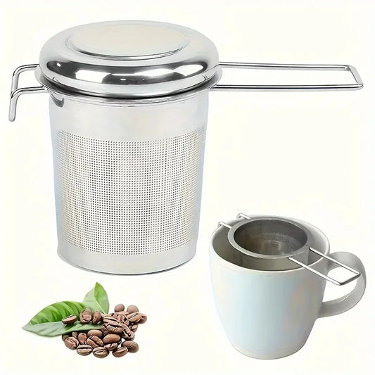 Stainless Steel Tea Infuser with Lid & Handle Strainer