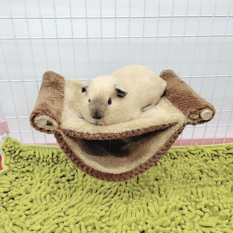 Pet Hammock for Small Animal Double Thick Plush Warm Bed for Hamster House Nest Sleeping Bag Hanging Tree Beds Pet Hamster Nest - Urbizia