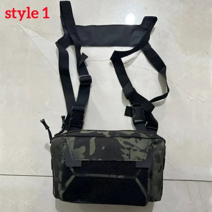 Men’s Camo Fishing Vest Chest Pack Outdoor Tackle Bag - Urbizia
