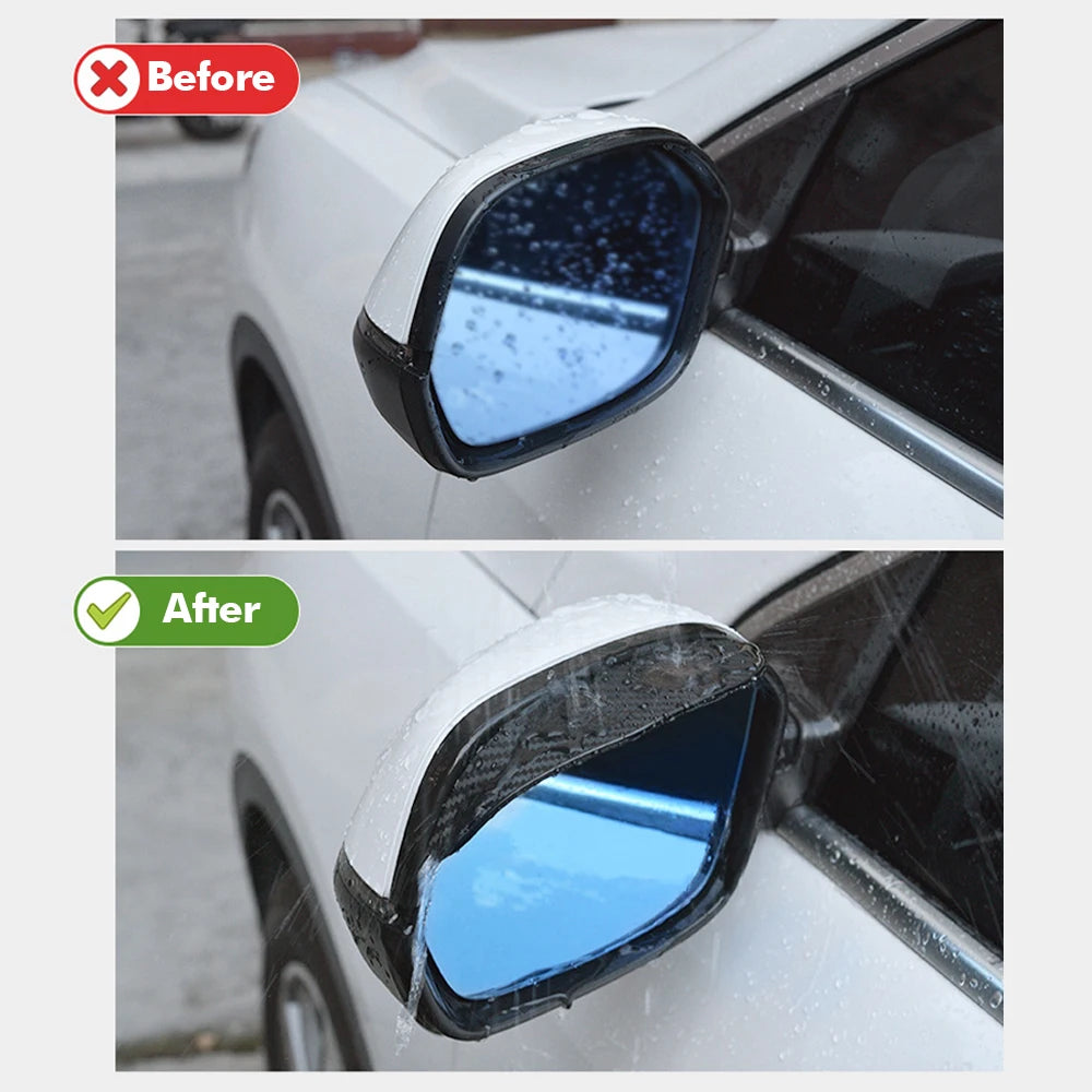 2PCS Car Rearview Mirror Rain Eyebrow Protector Clear Vision Cars Mirror Accessories for Rearview Mirror Sun Visor Shade Cover
