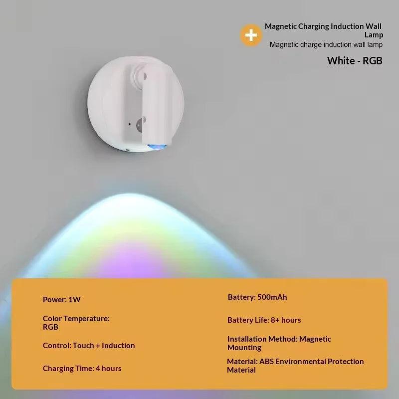 Magnetic USB Rechargeable LED Cordless Wall Light with Touch Switch