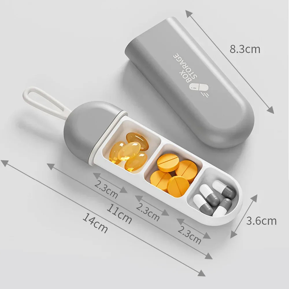 Portable 3-Compartment Medicine Pill Box – Travel-Friendly - Urbizia